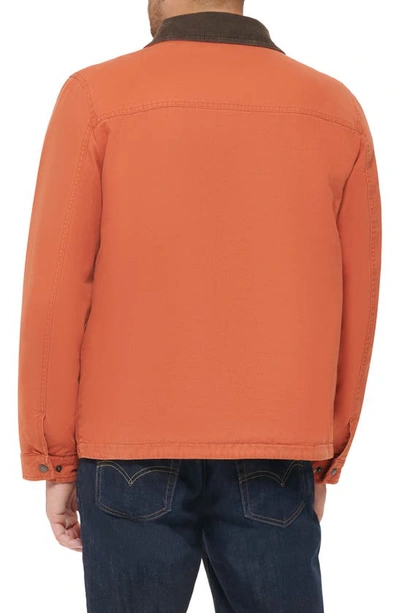 Shop Levi's Cotton Canvas Field Jacket In Orange