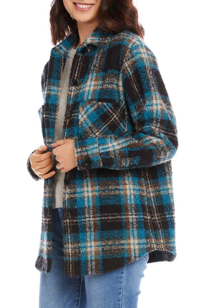 Shop Karen Kane Plaid Bouclé Shirt Jacket