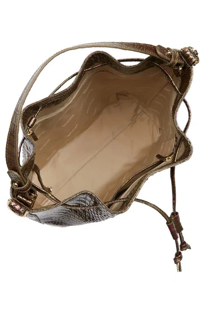 Shop Brahmin Marlowe Croc Embossed Leather Bucket Bag In Pesto Melbourne