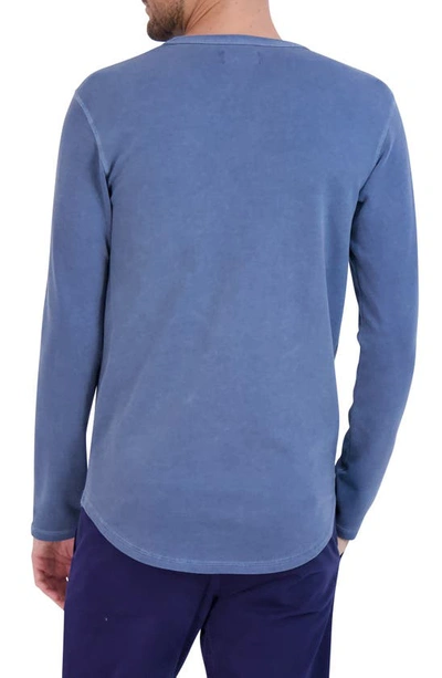 Shop Goodlife Sunfaded Micro Terry Crew Sweatshirt In  Navy