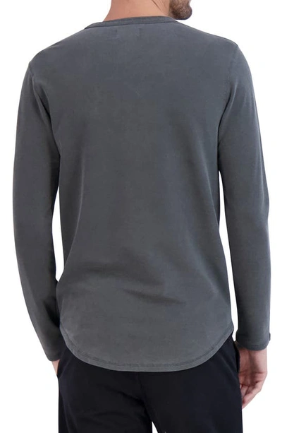 Shop Goodlife Sunfaded Micro Terry Crew Sweatshirt In Black