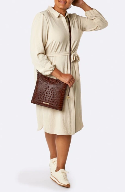 Shop Brahmin Katie Croc Embossed Leather Crossbody Bag In Truffle Python Ombre Melbourne