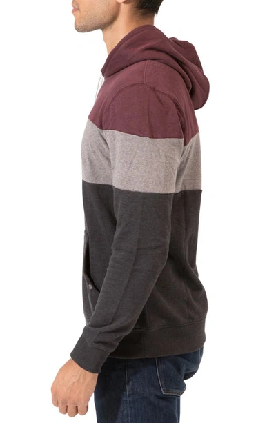 Shop Threads 4 Thought Romero Colorblock Linen Blend Hoodie In Maroon Rust / Carbon