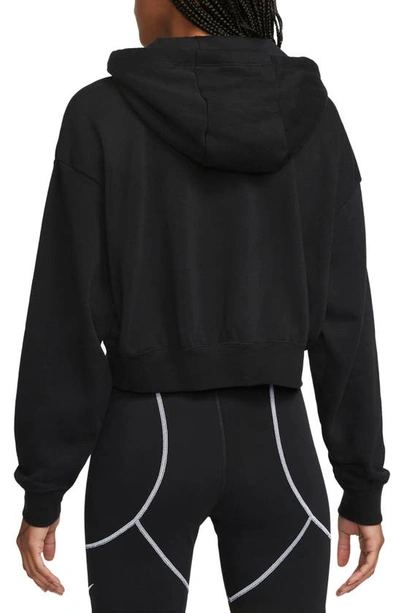 Shop Nike Sportswear Club Fleece Crop Hoodie Sweatshirt In Black/ White