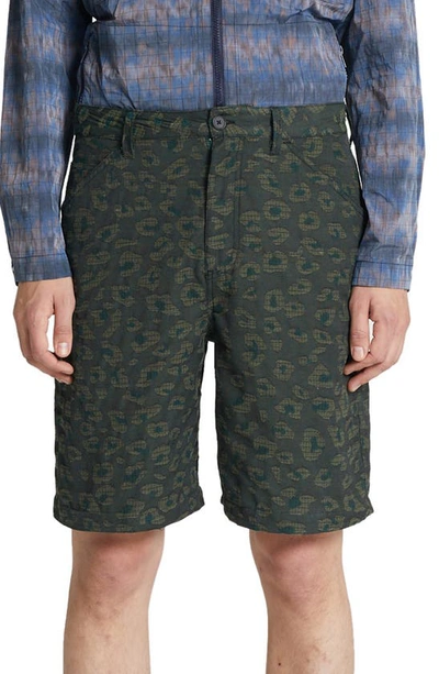 Shop Wood Wood Liam Jacquard Shorts In Dark Green