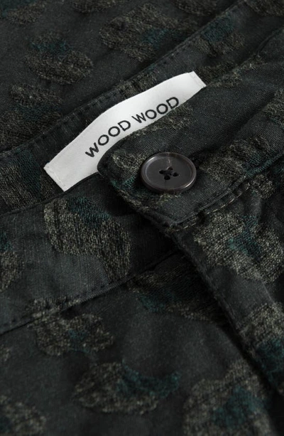 Shop Wood Wood Liam Jacquard Shorts In Dark Green
