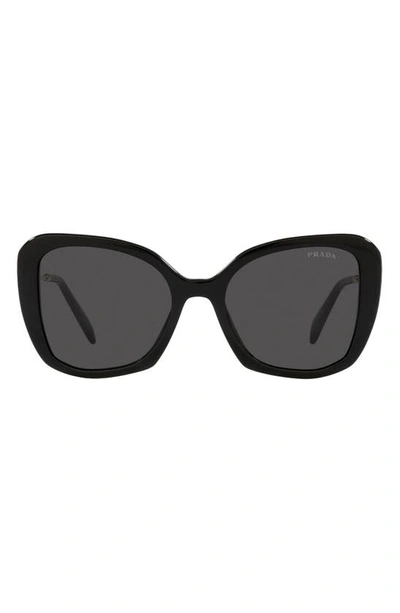 Shop Prada 53mm Butterfly Sunglasses In Black