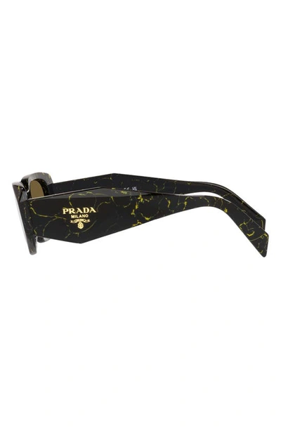 Shop Prada Runway 49mm Rectangular Sunglasses In Dark Brown