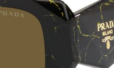 Shop Prada Runway 49mm Rectangular Sunglasses In Dark Brown