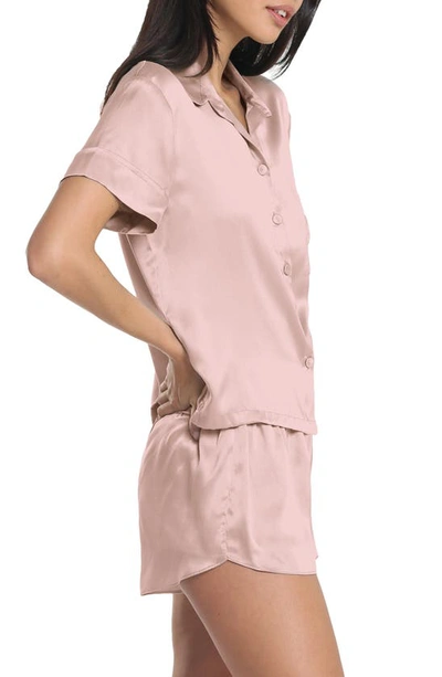 Shop Papinelle Short Silk Pajamas In  Pink