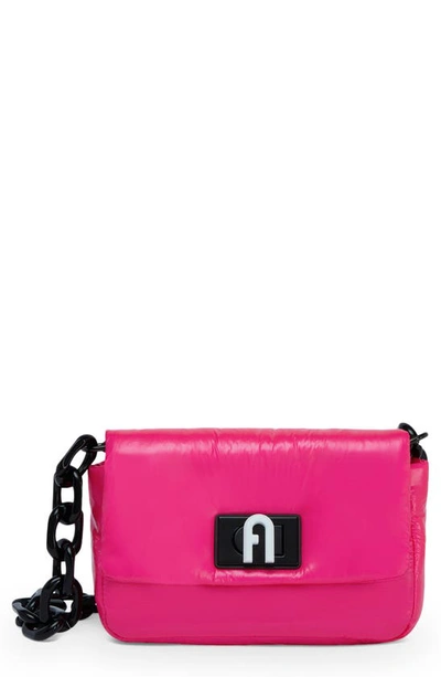 Shop Furla 1927 Soft Mini Nylon Shoulder Bag In Neon Pink