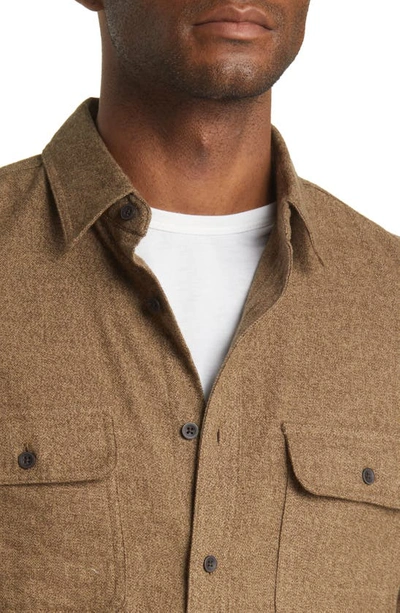 Shop Treasure & Bond Grindle Trim Fit Flannel Button-down Shirt In Brown Wren Grindle