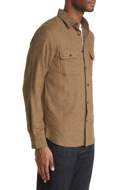 Shop Treasure & Bond Grindle Trim Fit Flannel Button-down Shirt In Brown Wren Grindle
