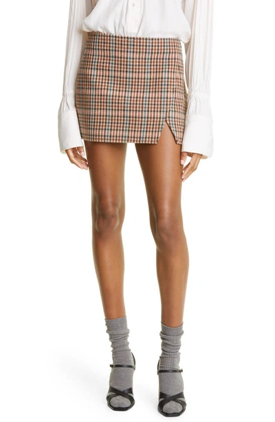 Shop A.l.c Rylee Plaid Wool Blend Miniskirt In Deep Lilac Multi