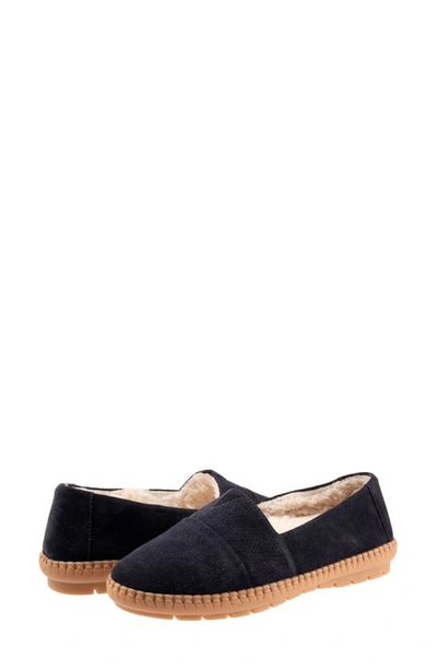 Shop Trotters Ruby Faux Shearling Lined Loafer In Navy Suede