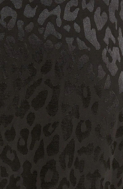 Shop The Range Cinched Leopard Print Satin Slipdress In Jet Black