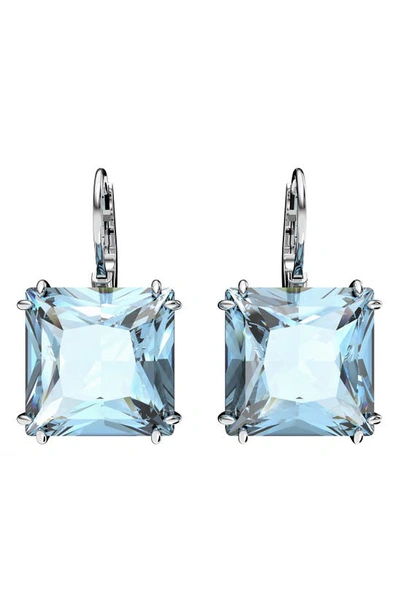Shop Swarovski Millenia Square Crystal Drop Earrings In Blue