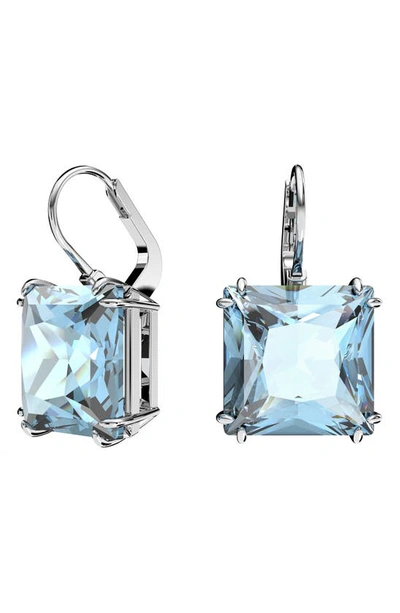 Shop Swarovski Millenia Square Crystal Drop Earrings In Blue