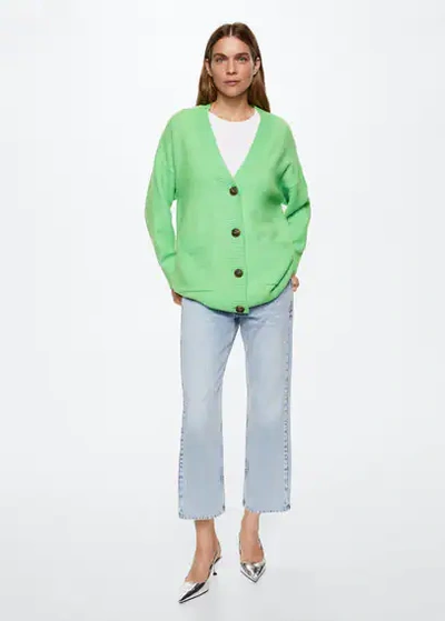 Oversized Cardigan With Buttons Green