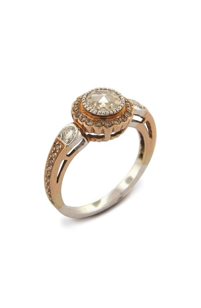 Shop Sethi Couture True Romance Champagne Diamond Ring In Rose Gold/ Diamond
