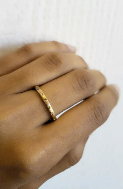Shop Sethi Couture Dunes Diamond Stacking Band Ring In Gold/ Diamond