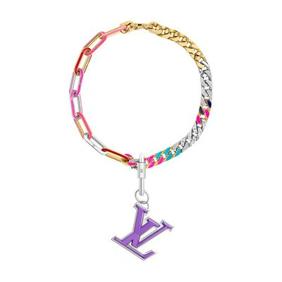 Shop Louis Vuitton Lv Mixed Chains Necklace In Pink