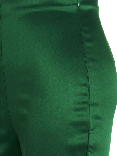 Shop P.a.r.o.s.h Satin Trousers In Green