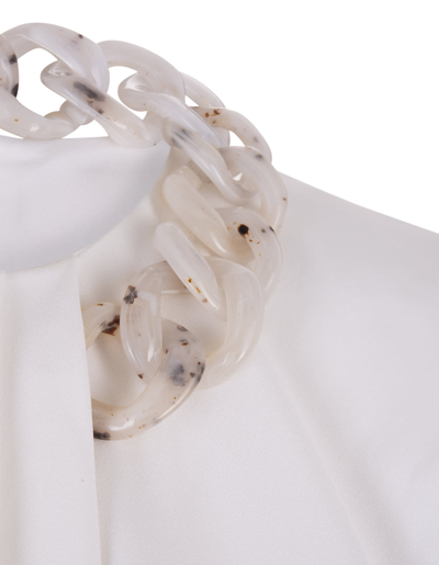 Shop Stella Mccartney Woman White Sleeveless Top With Falabella Chain