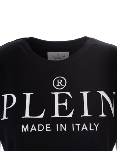 Shop Philipp Plein Woman Black Tank Top With Contrast Logo