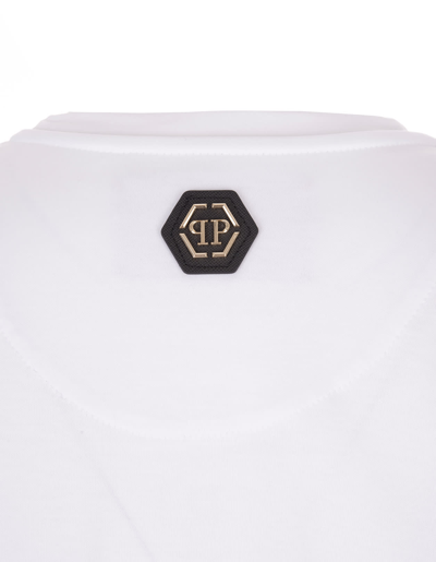 Shop Philipp Plein Woman White Tank Top With Contrast Logo