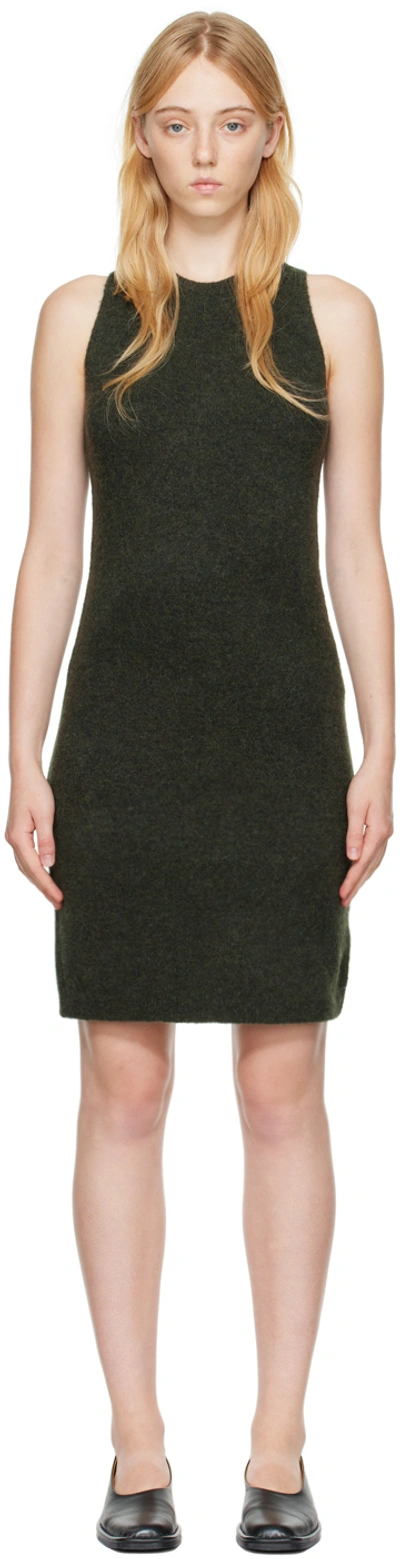 Shop Vince Green Sweater Minidress In Black Leaf-316ble