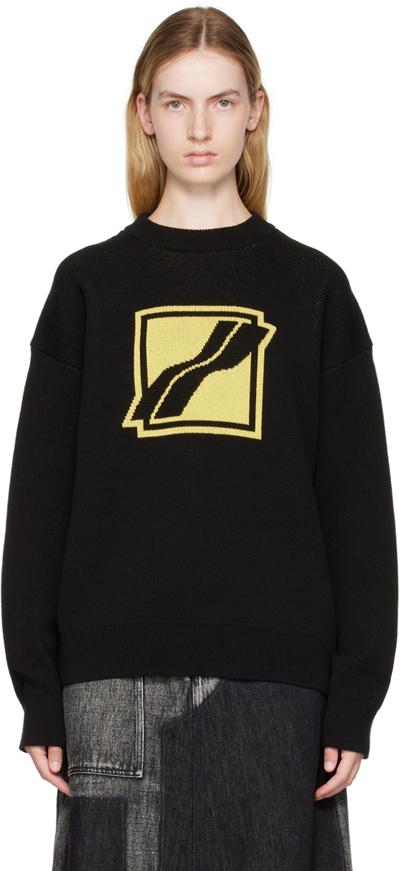 Shop We11 Done Black Jacquard Sweater