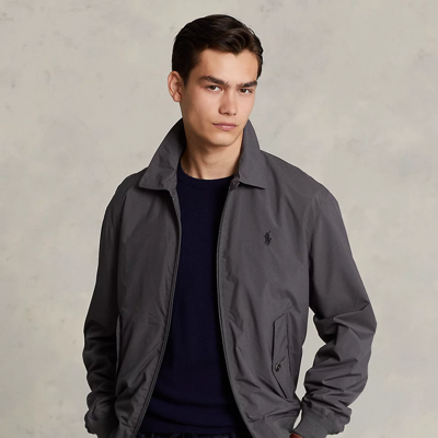 Shop Ralph Lauren Packable Water-repellent Jacket In Combat Grey