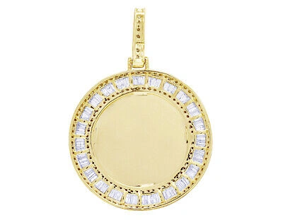 Pre-owned Jewelry Unlimited 10k Yellow Gold 1.75ct Real Diamond Baguette Memory Frame Pendant 1.5" In G-h