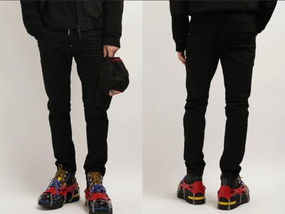 Pre-owned Dsquared2 Jeans 16cm Skater Bull Cotton Denim Pants Trousers Collection In Black
