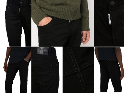 Pre-owned Dsquared2 Jeans 16cm Skater Bull Cotton Denim Pants Trousers Collection In Black