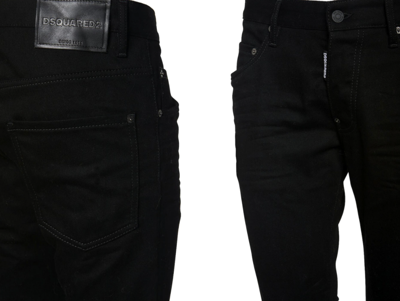 Pre-owned Dsquared2 Jeans 16cm Skater Bull Cotton Denim Pants Trousers Collection In Black
