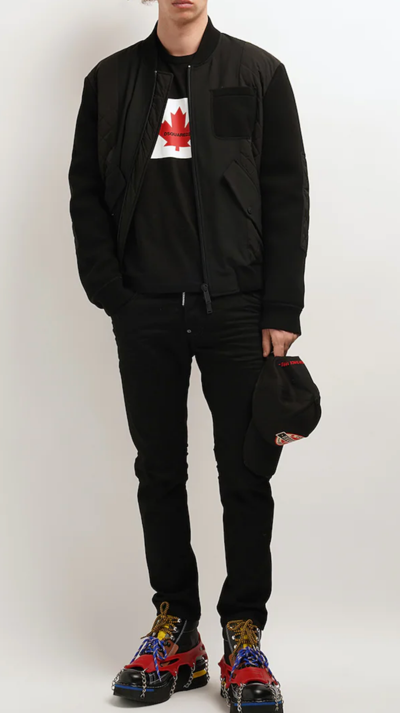 Pre-owned Dsquared2 Jeans 16cm Skater Bull Cotton Denim Pants Trousers Collection In Black