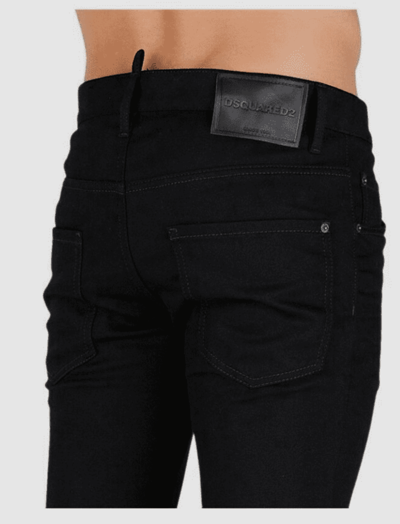 Pre-owned Dsquared2 Jeans 16cm Skater Bull Cotton Denim Pants Trousers Collection In Black