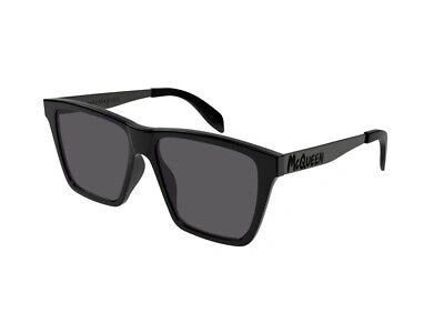 Pre-owned Alexander Mcqueen Sunglasses Am0352s 001 Black Grey Man In Gray