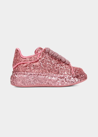 Shop Alexander Mcqueen Kid's Oversized Glitter Sneakers, Toddlers/kids In Pink