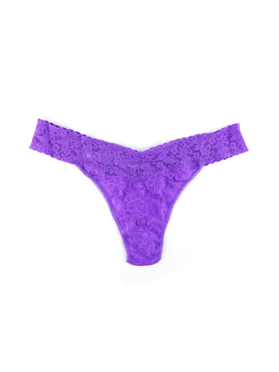 Shop Hanky Panky Plus Size Signature Lace Original Rise Thong In Purple