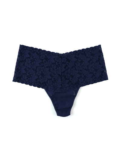 Shop Hanky Panky Retro Lace Thong In Blue
