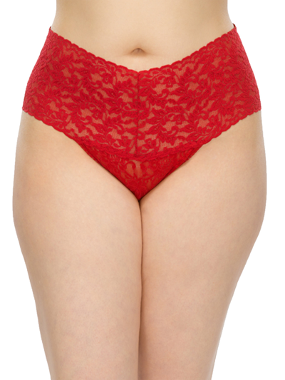 Shop Hanky Panky Plus Size Retro Lace Thong In Red