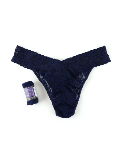 Shop Hanky Panky Signature Lace Original Rise Thong In Blue