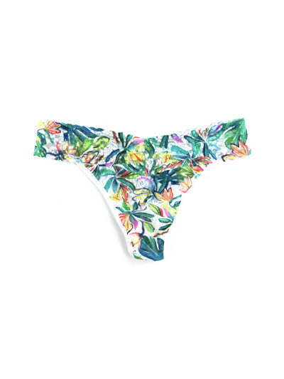 Shop Hanky Panky Printed Signature Lace Original Rise Thong Palm Springs In Multicolor