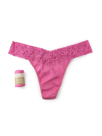 Shop Hanky Panky Supima® Cotton Original Rise Thong In Pink