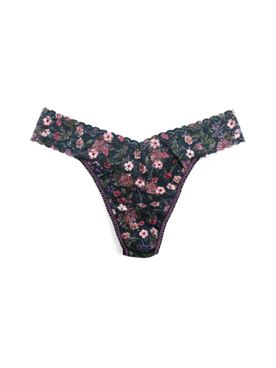 Shop Hanky Panky Printed Signature Lace Original Rise Thong Myddelton Gardens In Multicolor
