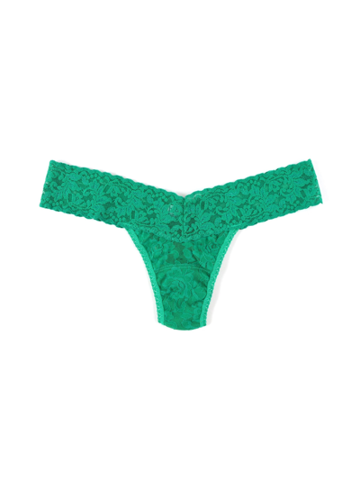Shop Hanky Panky Signature Lace Low Rise Thong In Green