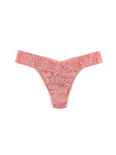Shop Hanky Panky Daily Lace™ Original Rise Thong In Pink